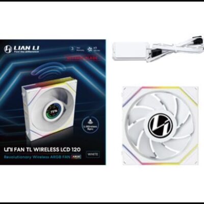 Ventilador caja gaming lian li unifan tl – lcd inalambrico argb 120mm blanco