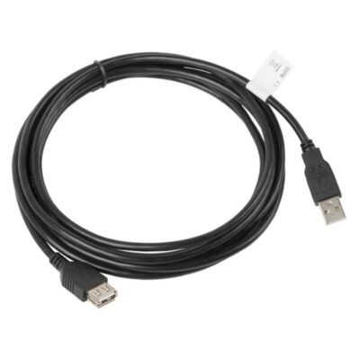 Cable alargador lanberg usb 2.0 macho – hembra – 3m – negro