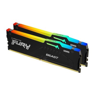 Memoria ram ddr5 64gb 2 x 32gb kingston – 6400 mhz – pc5 – 51200 – fury beast rgb – cl32 – 1.4v