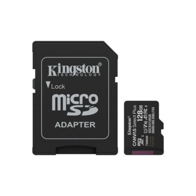 Tarjeta memoria micro secure digital sdxc 128gb kingston canvas select plus clase 10 uhs – 1 + adaptador sd