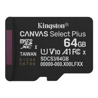 Tarjeta memoria micro secure digital sdxc 64gb kingston canvas select plus clase 10 uhs – 1