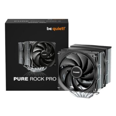 Ventilador disipador cpu be quiet pure rock pro 3 2 x 120mm negro