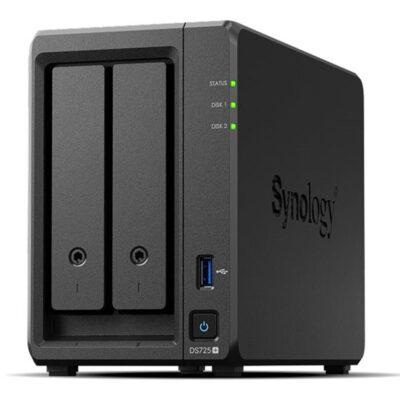 Servidor nas synology disk station ds725+ 4gb 2 bahias gigabit ethernet