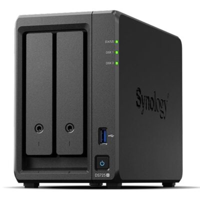 Servidor nas synology disk station ds725+ 4gb 2 bahias gigabit ethernet