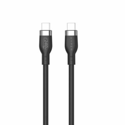 Cable usb tipo c hyper 2m – macho – macho – negro