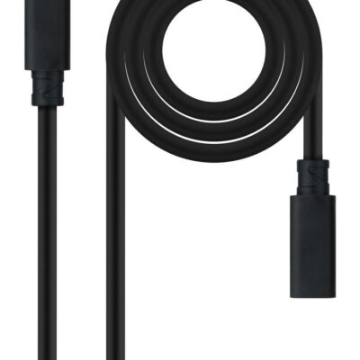 Cable prolongador nanocable usb – c 3.2 gen2x2 20gbp 100w – 5a – 4k – 60hz – usb – c – m – usb – c – h – negro – 1 m
