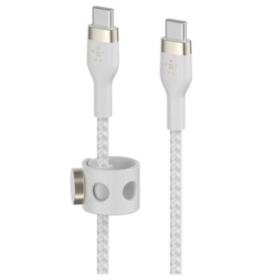 Cable usb tipo c belkin 3m – macho – macho – blanco – trenzado