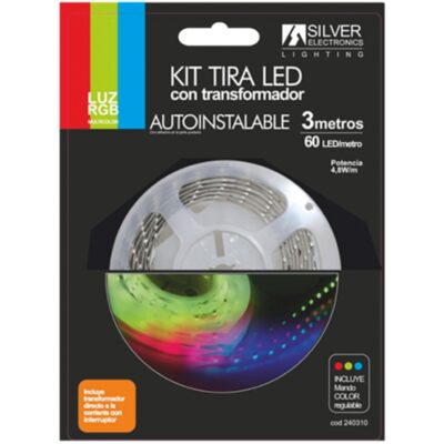 Kit tira led silver electronics 540 lm – m – 3m – 12v – 7.2w – m – rgb