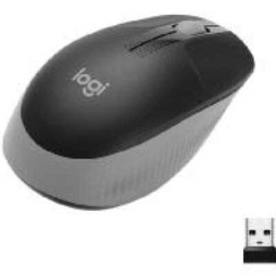 Mouse raton logitech m190 full size optico wiireles inalambrico gris claro