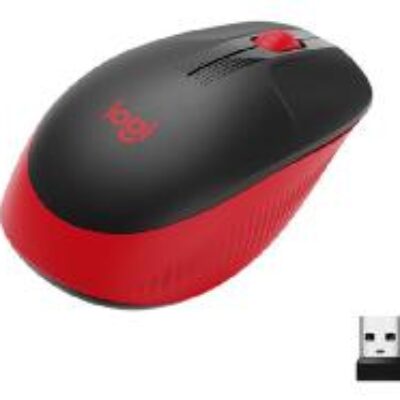Mouse raton logitech m190 full size optico wireless inalambrico rojo
