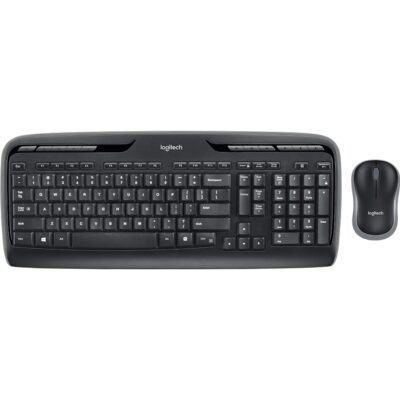 Teclado + mouse logitech mk330 wireless inalambrico negro ingles internacional