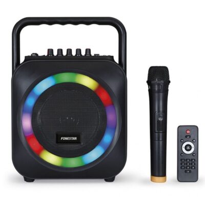Altavoz portatil fonestar box – 35led bluetooth – karaoke – usb – sd – microfono inalambrico – 35w rms