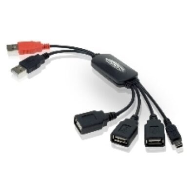 Hub externo conceptronic usb 2.0 con 4 puertos flexibles ( 3 usb + 1 mini usb)