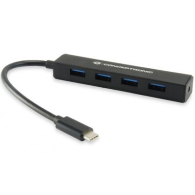 Adaptador hub conceptronic usb tipo c a usb 3.0 4 en 1