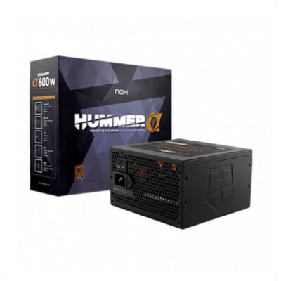 Fuente de alimentacion nox 600w hummer alpha x600w 80+ bronze – semimodular atx