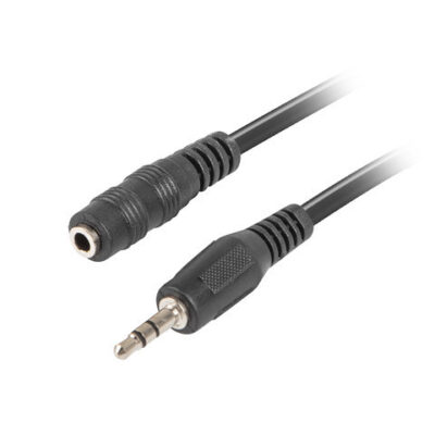 Cable estereo lanberg jack 3.5 mm macho – jack 3.5mm hembra 5m negro