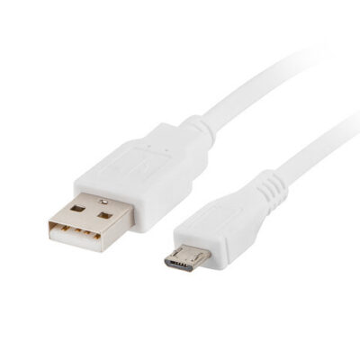 Cable usb lanberg 2.0 macho – micro usb macho 1m blanco