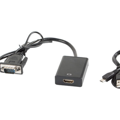 Adaptador lanberg vga macho+audio 3.5mm jack – hdmi hembra