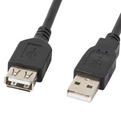 Cable alargador lanberg usb 2.0 macho hembra 0.7m negro