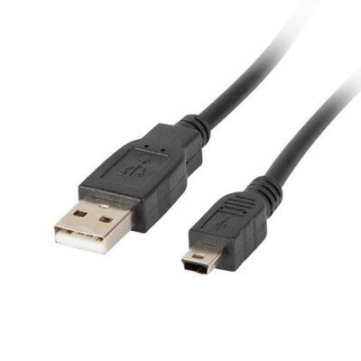 Cable usb lanberg 2.0 macho – mini usb macho ferrita 1.8m negro