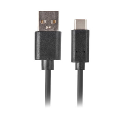 Cable usb lanberg 2.0 macho – usb tipo c macho quick charge 3.0 0.5m negro