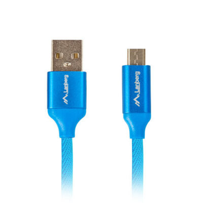 Cable usb lanberg 2.0 macho – micro usb macho quick charge 3.0 1.8m azul