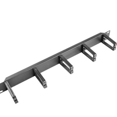 Organizador de cables lanberg 5 anillas plastico 1u tipo b rack 19 negro