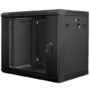 Armario lanberg 19 pulgadas 9u 600x450x507 flat pack puerta cristal negro