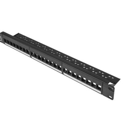 Patch panel lanberg 24 puertos 1u rack 19 para modulos keystone negro