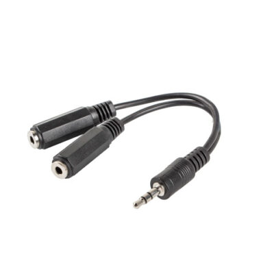 Adaptador lanberg jack stereo macho a jack stereo hembra x2 10 cm negro