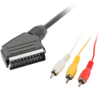 Cable euroconector lanberg macho – 3x rca macho 1.8m