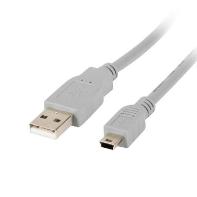 Cable usb lanberg 2.0 macho – mini usb macho 1.8m gris