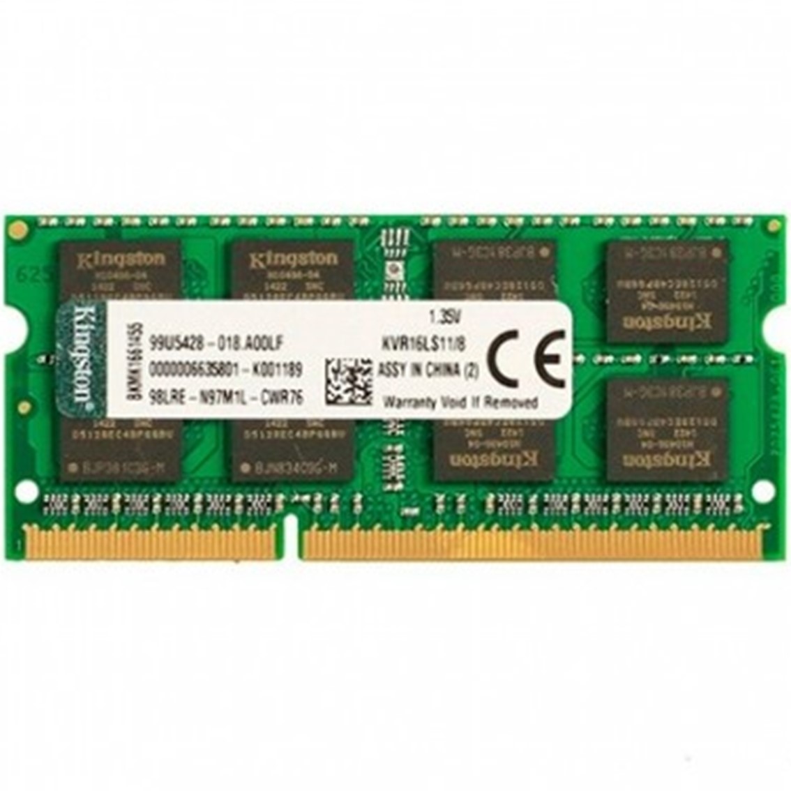 Memoria ram ddr3l 8gb kingston - sodimm - 1600mhz - pc3 12800 - cl11