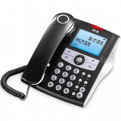 Telefono fijo spc elegance id negro pantalla ilum. – 8 melodias – 70 memorias – manos libres