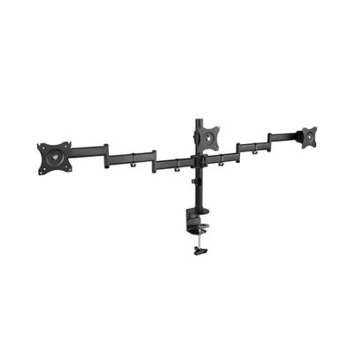 Soporte tv – monitor tooq sobremesa giratorio incluye 3 brazos carga maxima 8kg – brazo db1327tn – b – vesa 75 y 100 – inc y giro – 45º – negro