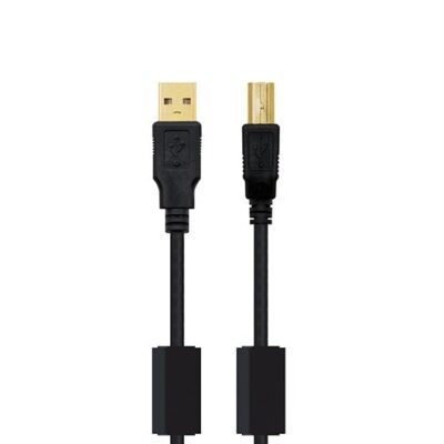 Cable impresora ferrita nanocable usb – a a usb – b 2m negro macho a macho