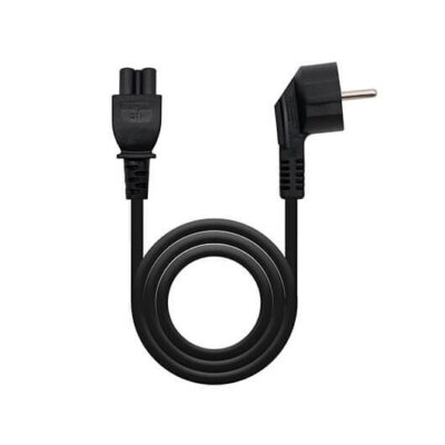 Cable alimentacion tipo trebol 1.5m nanocable negro corriente – acodado – schuko c5 – awg18