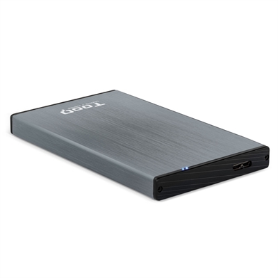 Caja externa tooq tqe – 2527g para hhd – ssd 2.5 pulgadas 9.5mm sata usb 3.0 gris