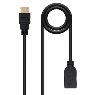 Cable hdmi 2.0 nanocable 2m – macho – hembra – negro