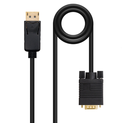 Cable conversor displayport a vga nanocable 1m – macho – macho – negro