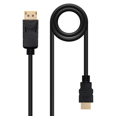 Cable conversor displayport a hdmi nanocable 50cm – macho – macho – negro