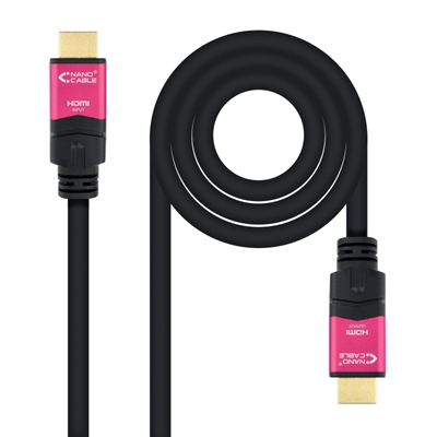 Cable hdmi 2.0 nanocable 4k 25m – macho – macho – negro