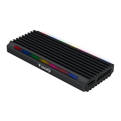 Caja externa tooq tqe – 2222b shinobi para ssd m.2 usb tipo c rgb negro