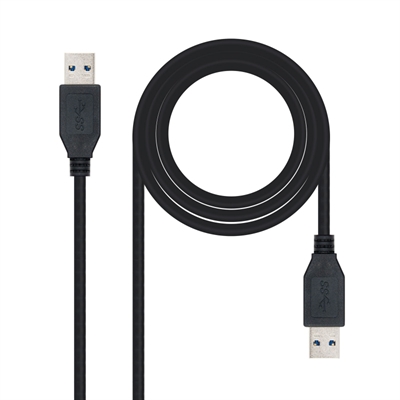 Cable usb 3.0 tipo a nanocable 1m – macho – macho – negro
