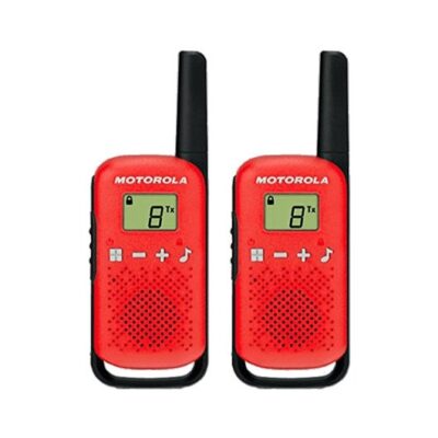 Walkie talkie motorola tlkr – t42 red packs 2 pmr446 – 8km – 16canales – 500mw – clip cinturon
