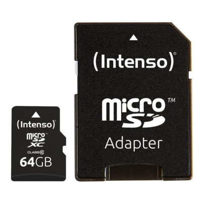 Tarjeta memoria micro sd intenso 64gb cl10 + adaptador sd