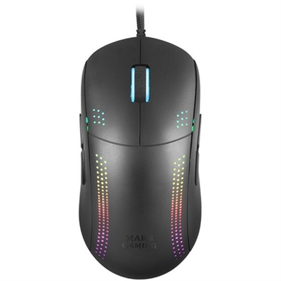 Mouse raton mars gaming mmpro optico 9 botones 32000ppp negro