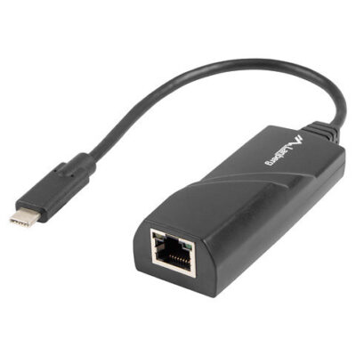 Adaptador lanberg usb tipo c 3.1 macho – ethernet rj45 hembra – 0.15m