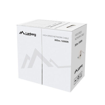 Bobina cat.6 lanberg utp 305m rj45 solid cobre fluke tested awg24 gris