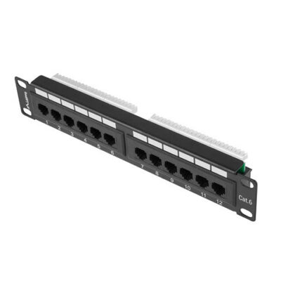 Patch panel lanberg 12 puertos 1u 10 pulgadas cat.6 negro